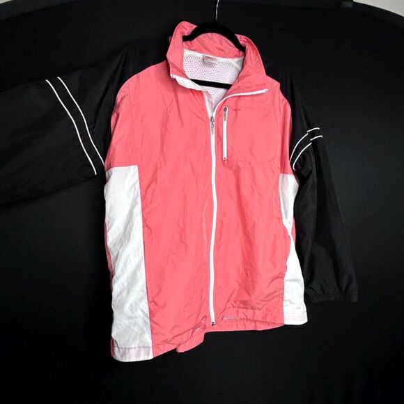 Women's JMS Pink Colorblock Windbreaker Outdoor Jacket - Size 16W - Picture 3 of 10